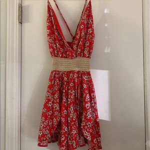 Stunning red and white romper